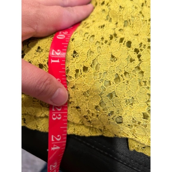 Anthropologie Girls from Savoy chartreuse peplum cutout top - Picture 9 of 9